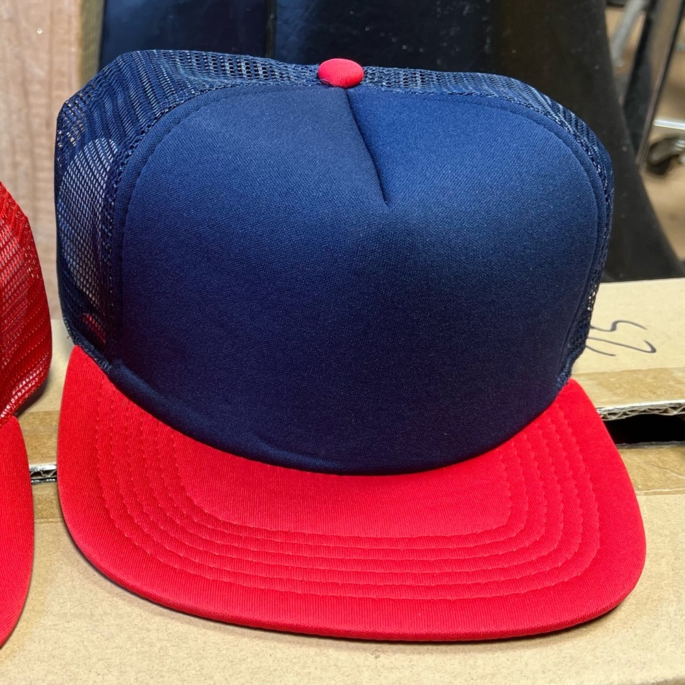 Two-Tone Mesh Trucker Hat - Red and Blue TravisMathew SnapBack